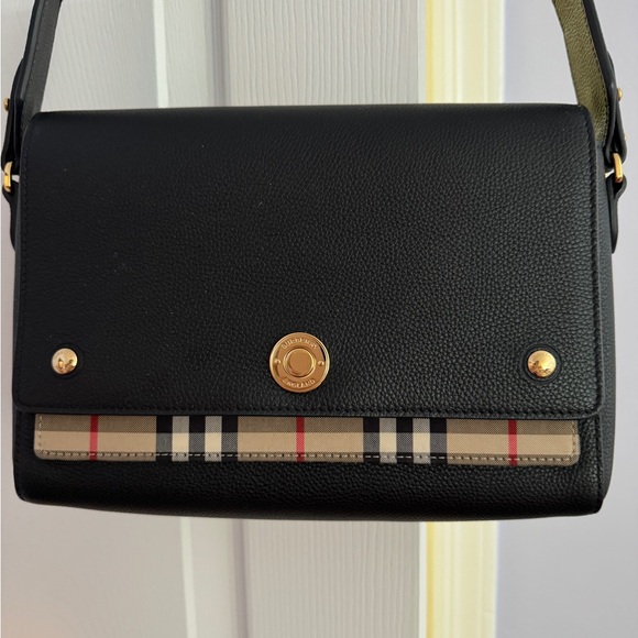 Burberry Medium Note Leather & Vintage Check Crossbody Bag - Picture 10 of 12